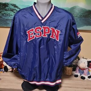 Rare vintage ESPN Club Walt Disney World Mens windbreaker Jacket golf Blue 2xl
